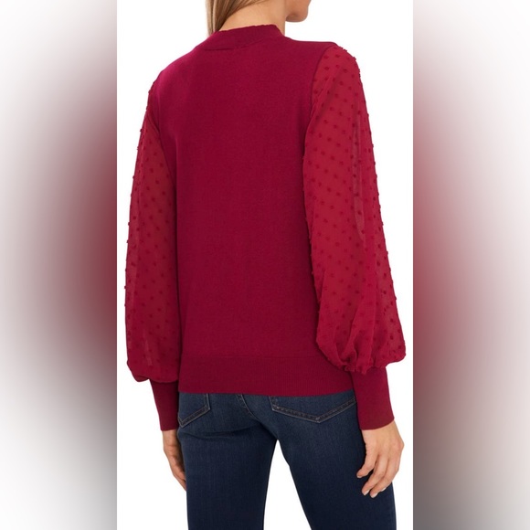 CeCe Clip Dot Sleeve Sweater XL - Picture 3 of 6